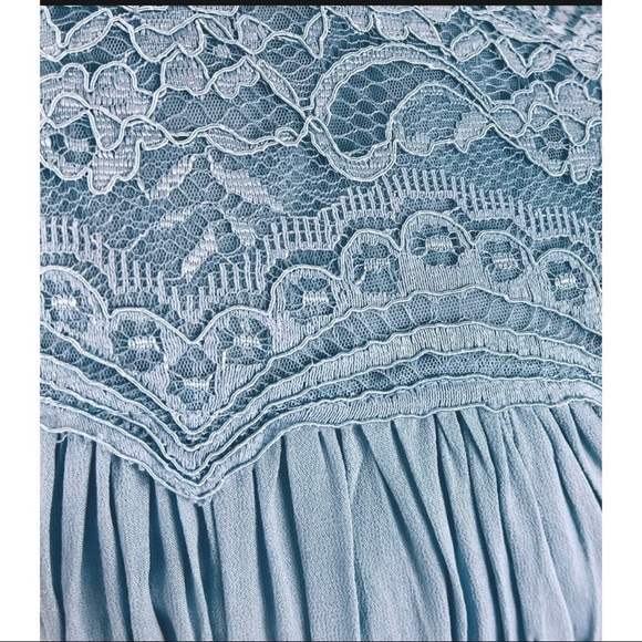 Altar'd State Sz S Blue Scalloped Lace Fit and Flare Mini Swing Dress Lined - Picture 9 of 11